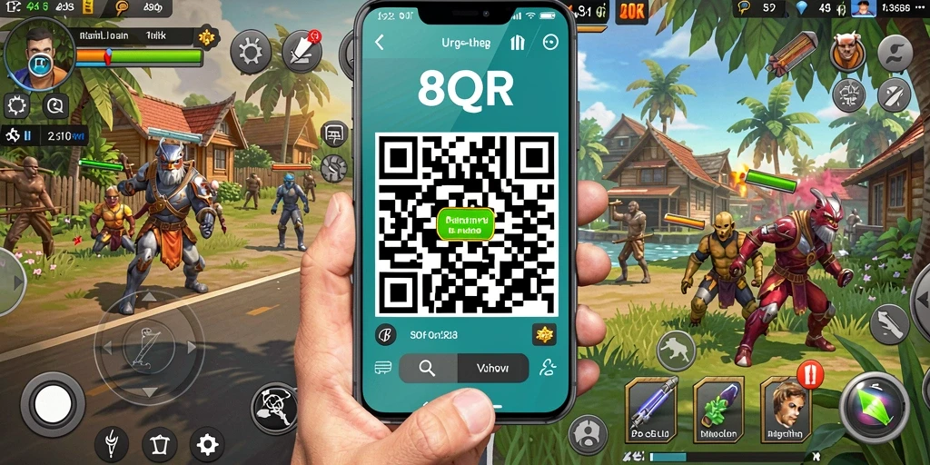 Tampilan lengkap antarmuka aplikasi 8QR dengan fitur utilitas.