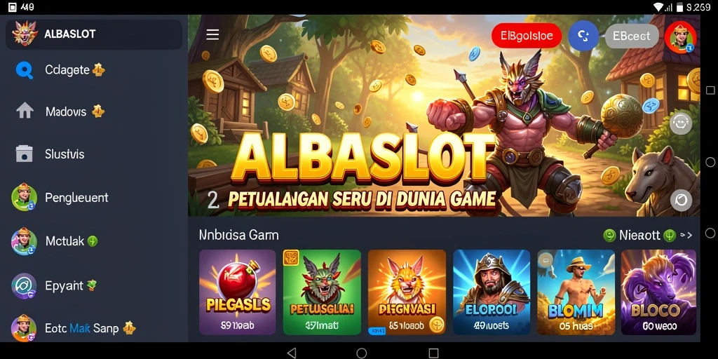 Screenshot gameplay ALBASLOT yang menunjukkan petualangan seru.