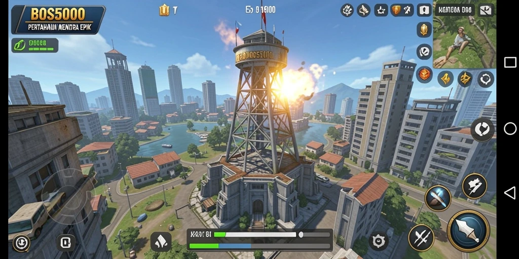 Gameplay menara pertahanan menakjubkan di BOS5000.