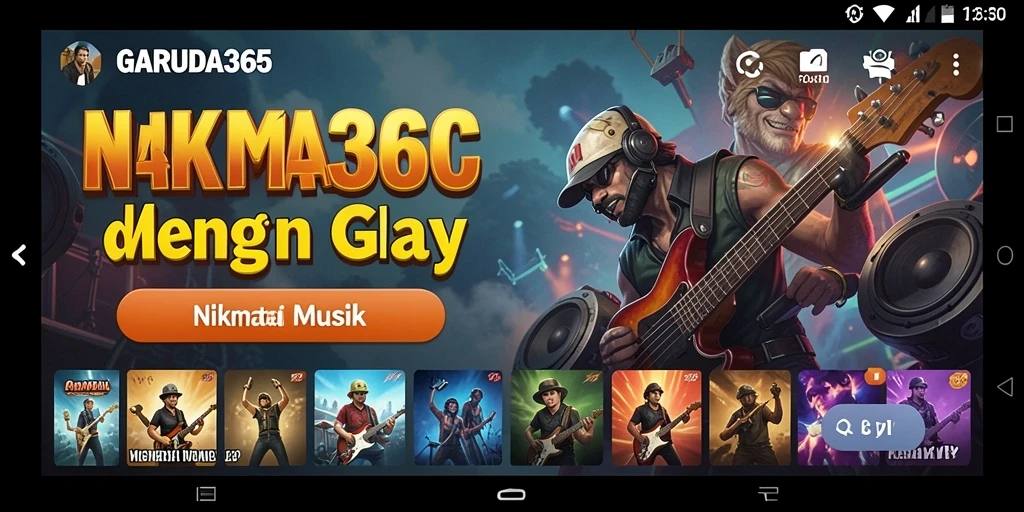 Tampilan gameplay GARUDA365 dengan fitur musik interaktif.