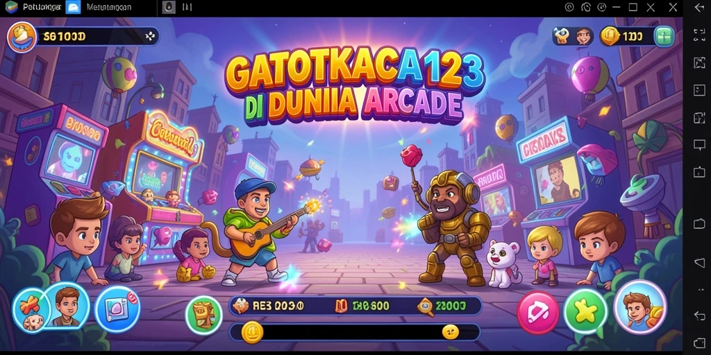 Screenshot utama GATOTKACA123 menunjukkan aksi seru dalam gameplay arcade.