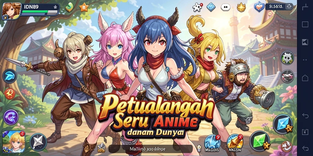 Gameplay menarik dalam IDN89 dengan karakter anime yang penuh warna.