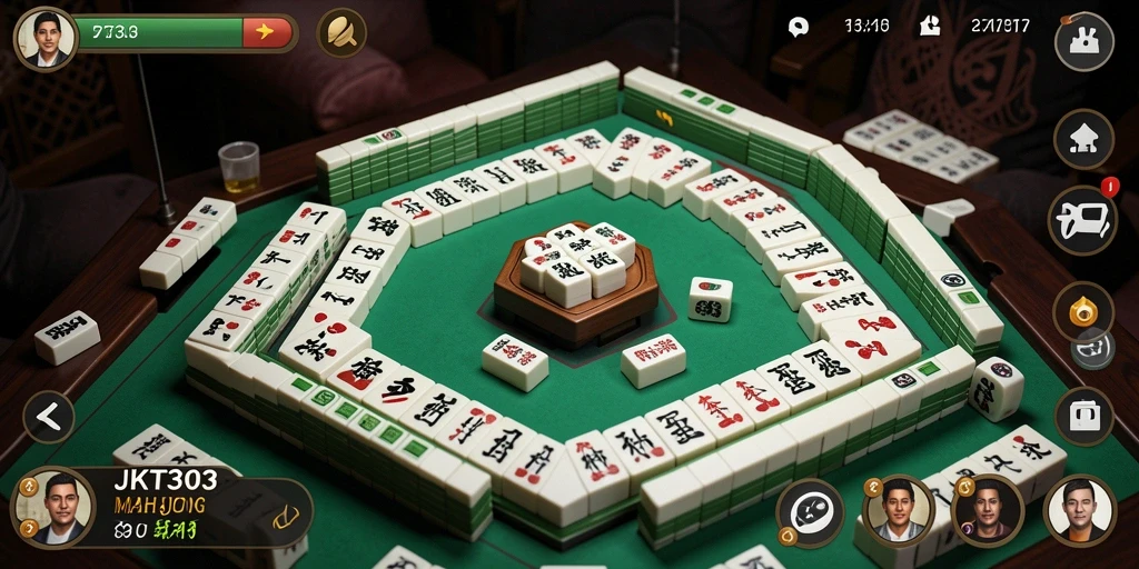 Tampilan gameplay seru game Mahjong JKT303 yang menarik.