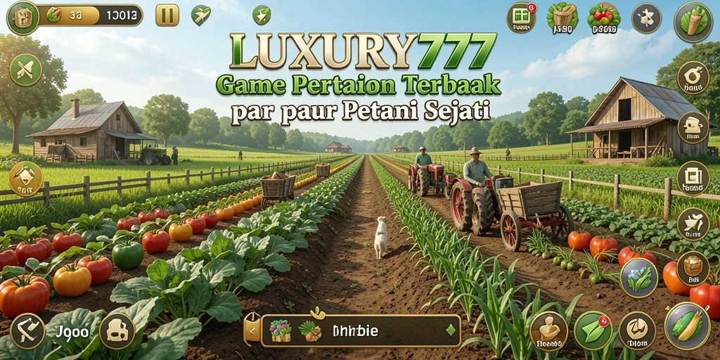 Tampilan permainan LUXURY777 dengan grafis pertanian yang indah.
