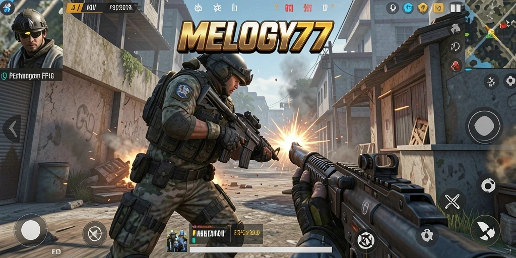 Screenshot gameplay MELODY77 yang penuh aksi seru.