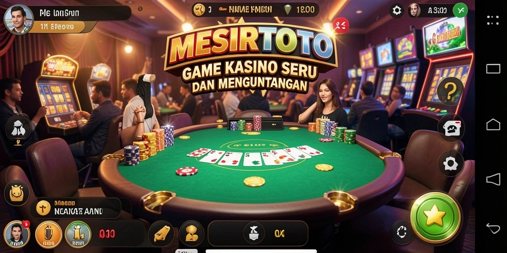 Screenshot MESIRTOTO menampilkan gameplay Kasino yang mendebarkan.