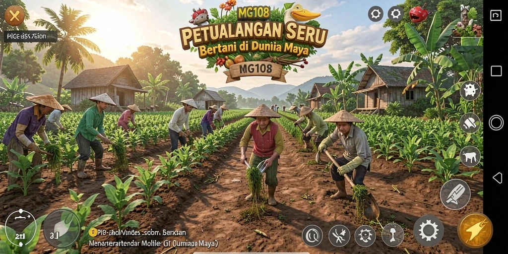 Tampilan gameplay MG108 yang menarik dalam suasana pertanian.