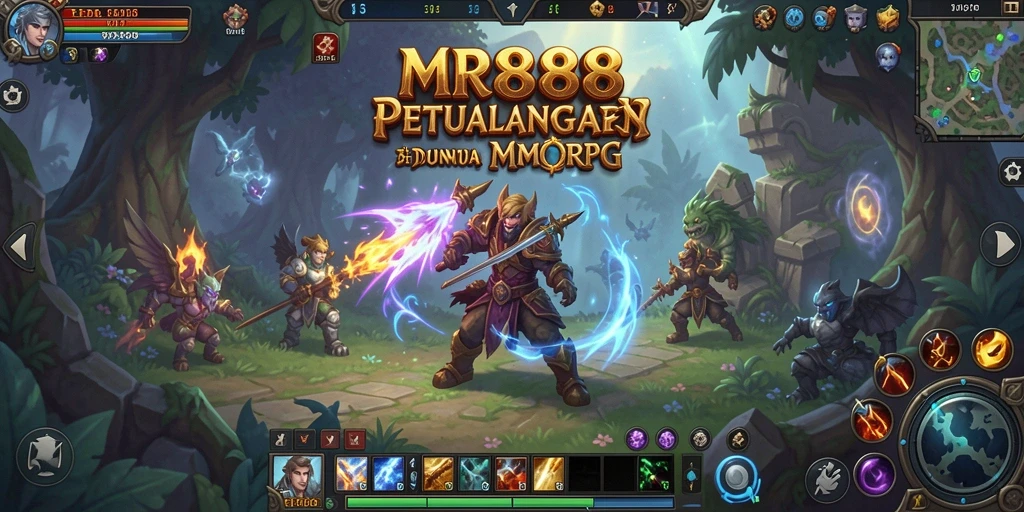 Gameplay epik dalam MR888, menjelajahi dunia fantastis dengan teman-teman.