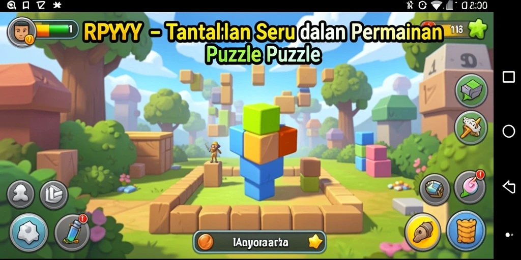 Screenshot gameplay RPYYY menampilkan tantangan puzzle yang menarik.