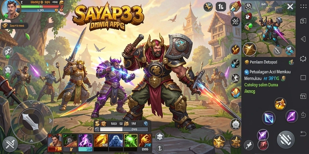 Tampilan gameplay epik dengan pertarungan yang mendebarkan di SAYAP33.