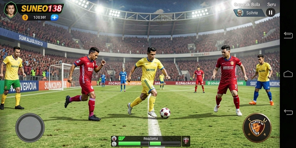 Tampilan gameplay menarik dalam permainan sepak bola SUNEO138.