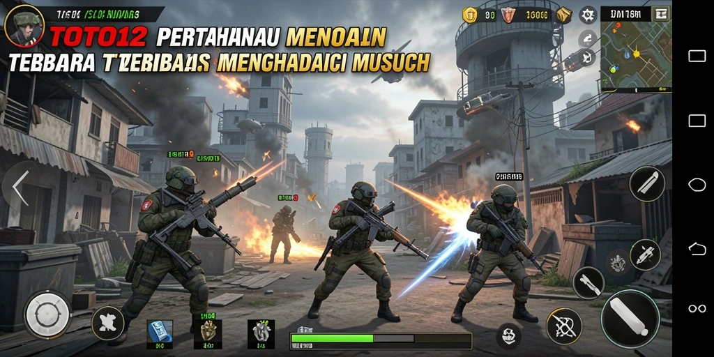 Tangkapan layar TOTO12 menampilkan aksi seru dari gameplay Tower Defense.
