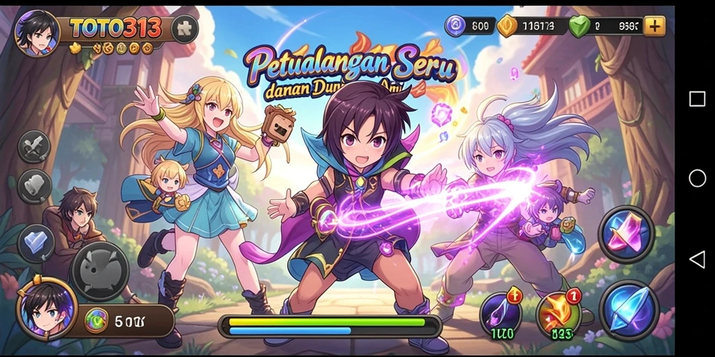 Screenshot dari gameplay seru TOTO313 dengan karakter Anime yang menarik.