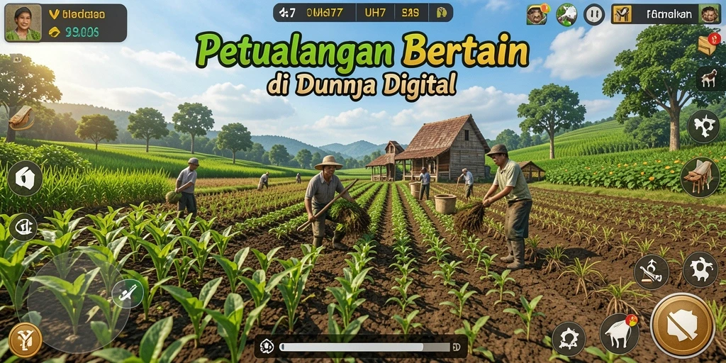 Tampilan menarik gameplay UH77 dengan berbagai tanaman dan karakter.