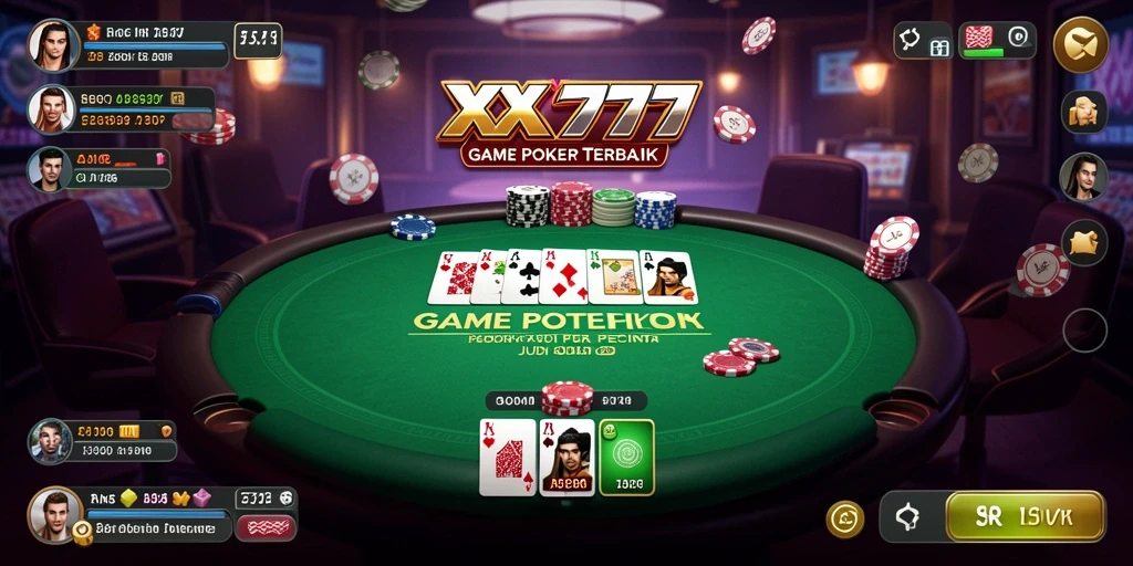 Tampilan menarik dari gameplay Poker di XXX777.